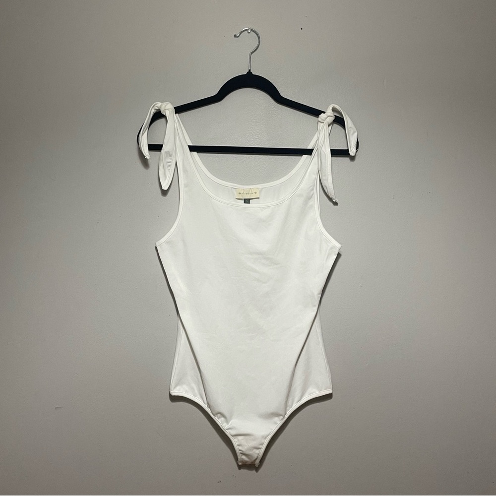 Scoop-Neck Tie-Strap Bodysuit
